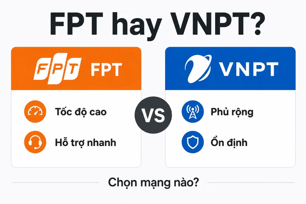 So sánh FPT và VNPT 2026: Mạng nào đáng lắp hơn?